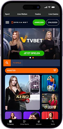 Dreambet TV Spiele und Keno auf dem Smartphone